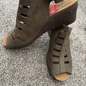 Comfortiva Green Wedge Slip-On Shoes